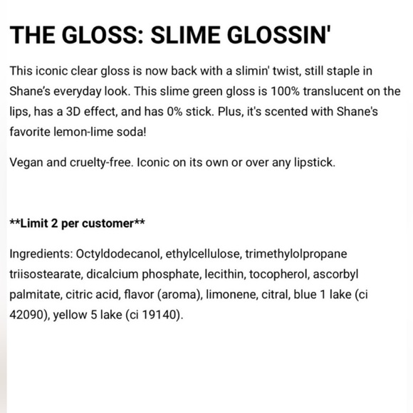 Jeffree Star xShane Dawson The Gloss Limited Edition Slime Glossin Lip Gloss NEW - Picture 4 of 5